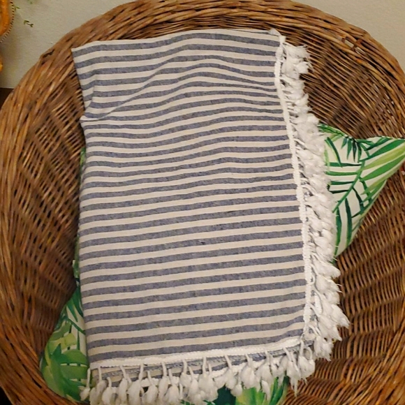Other - Blue Gray Stripped Throw